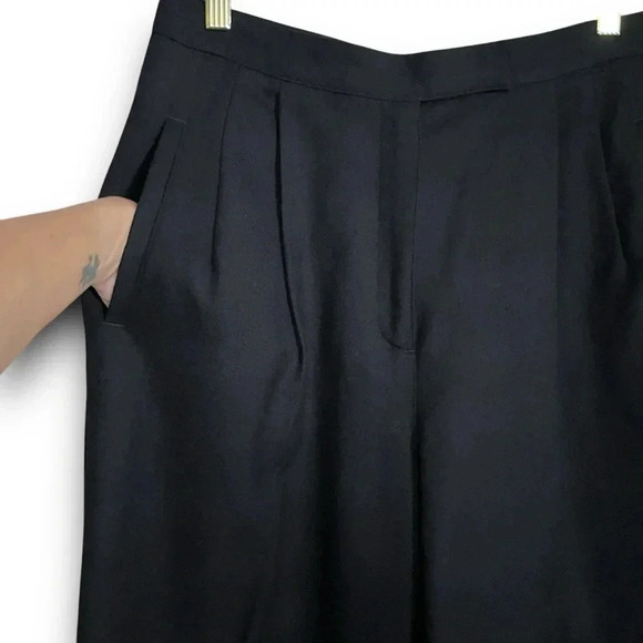 Liz Claiborne Lizsport  Wool Lined Trousers Women's 8 Black Pleated High Waist - Picture 4 of 9